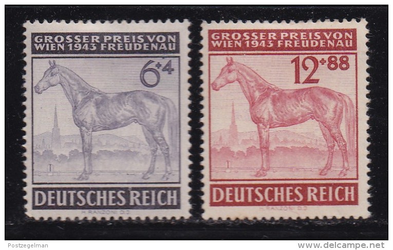 DEUTSCHES REICH, 1943, Unused (no Glue) Stamp(s), Racing Wien, MI 857-858, #16181 , - Unused Stamps