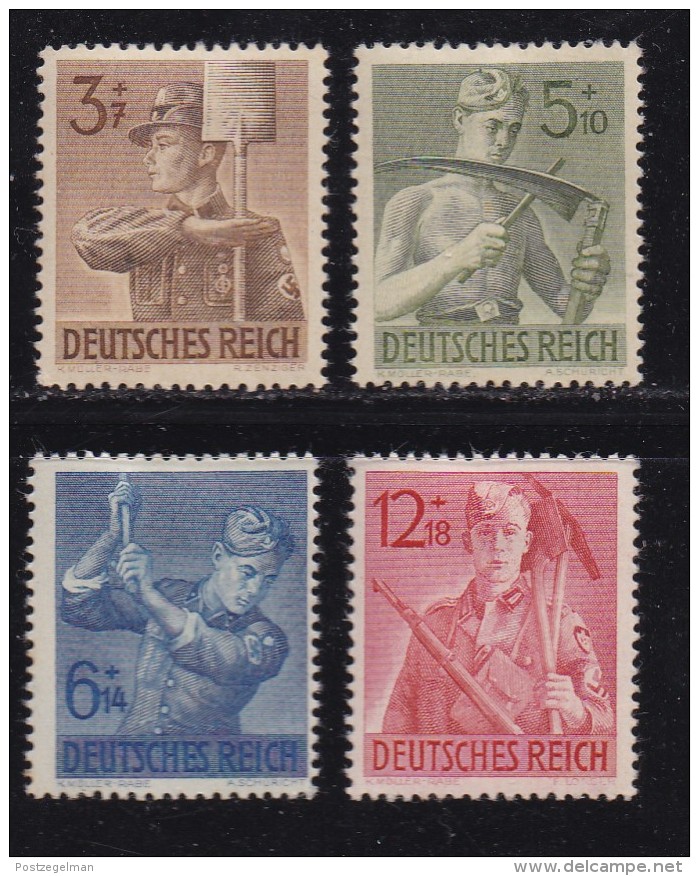 DEUTSCHES REICH, 1943, Unused Stamp(s), Labourers, MI 850-853, #16205 , - Unused Stamps