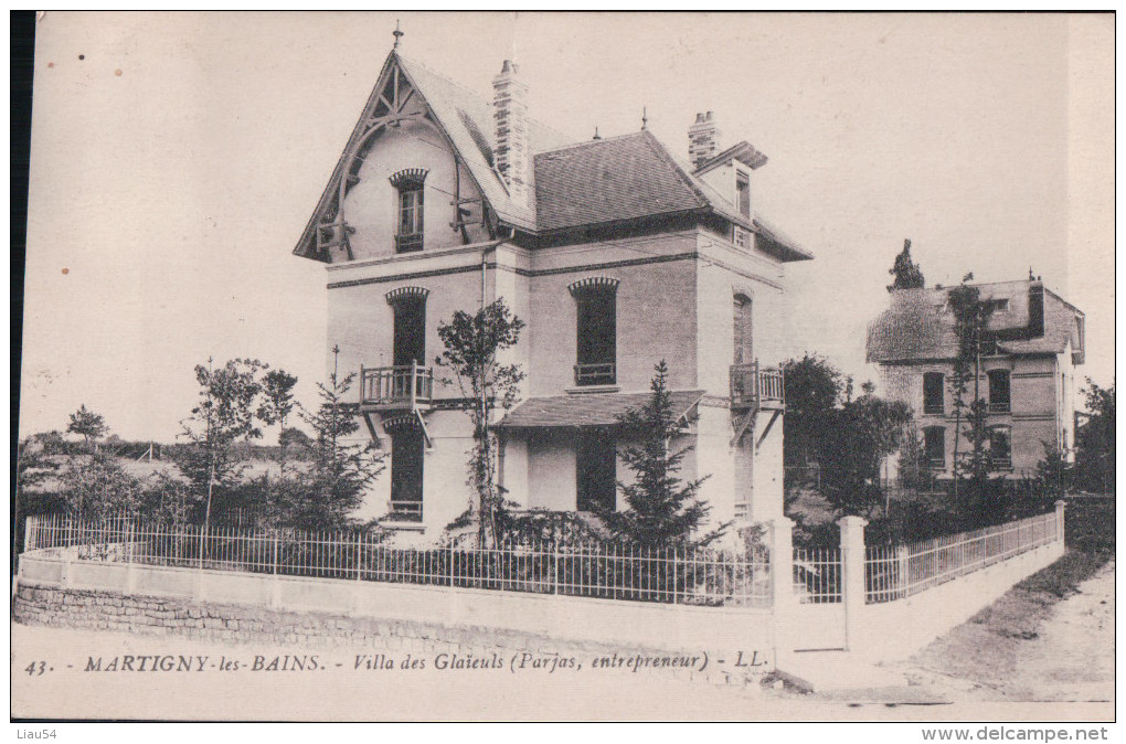 MARTIGNY Les BAINS Villa Des Glaïeuls (Parjas, Entrepreneur) (1928) - Autres & Non Classés