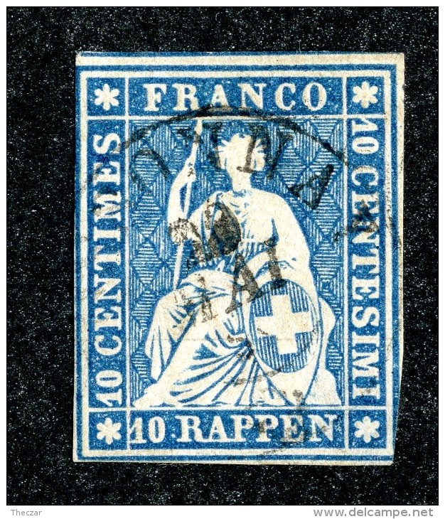 10029  Switzerland 1855 Zumstein #23C  (o)  Michel #14 IIAyoa - Used Stamps