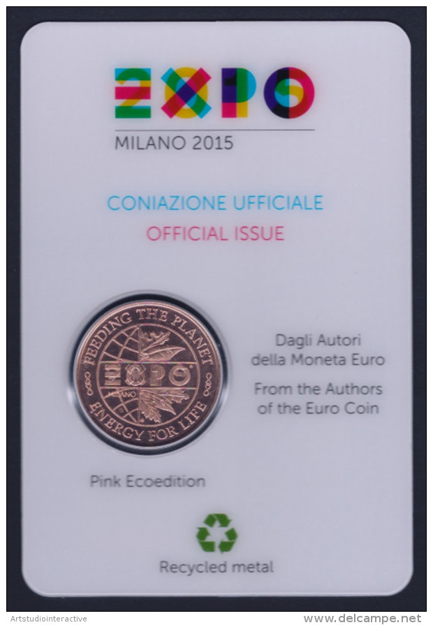 2015 ITALIA "EXPO MILANO 2015 - MEDAGLIA UFFICIALE PINK ECOEDITION - WE WOMEN FOR EXPO" FOLDER - Altri & Non Classificati