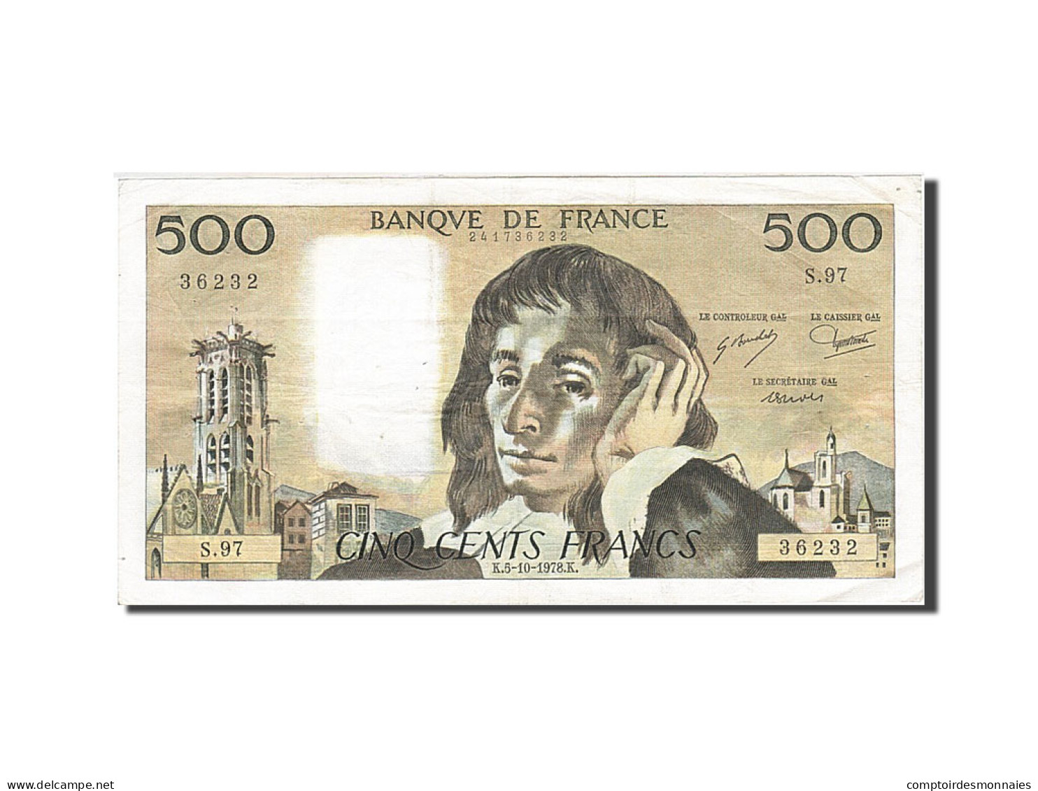 Billet, France, 500 Francs, 1968, 1978-10-05, TTB, Fayette:71.18, KM:156d - 500 F 1968-1993 ''Pascal''