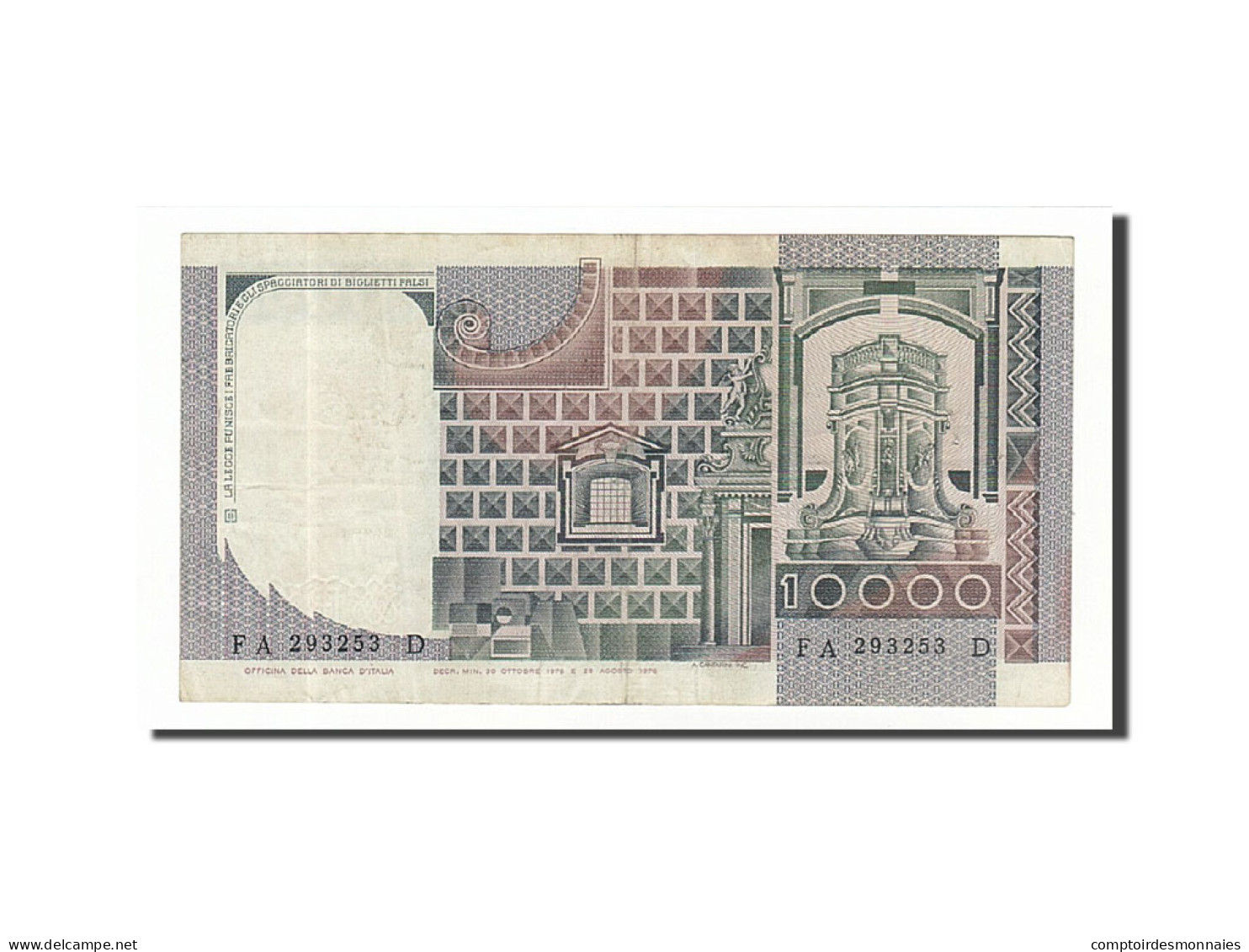 Billet, Italie, 10,000 Lire, 1976-1979, 1976-11-30, KM:106a, TTB - 10000 Lire