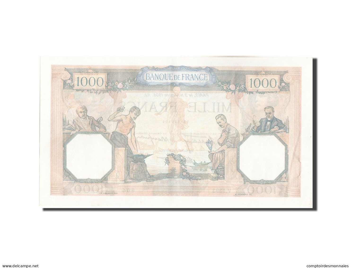 Billet, France, 1000 Francs, 1 000 F 1927-1940 ''Cérès Et Mercure'', 1938 - 1 000 F 1927-1940 ''Cérès Et Mercure''