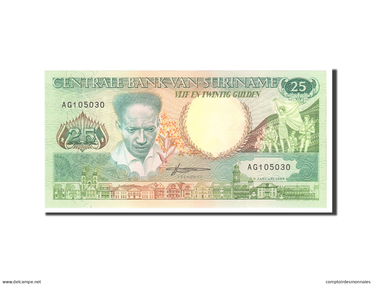 Billet, Suriname, 25 Gulden, 1988, 1988-01-09, KM:132b, NEUF - Surinam