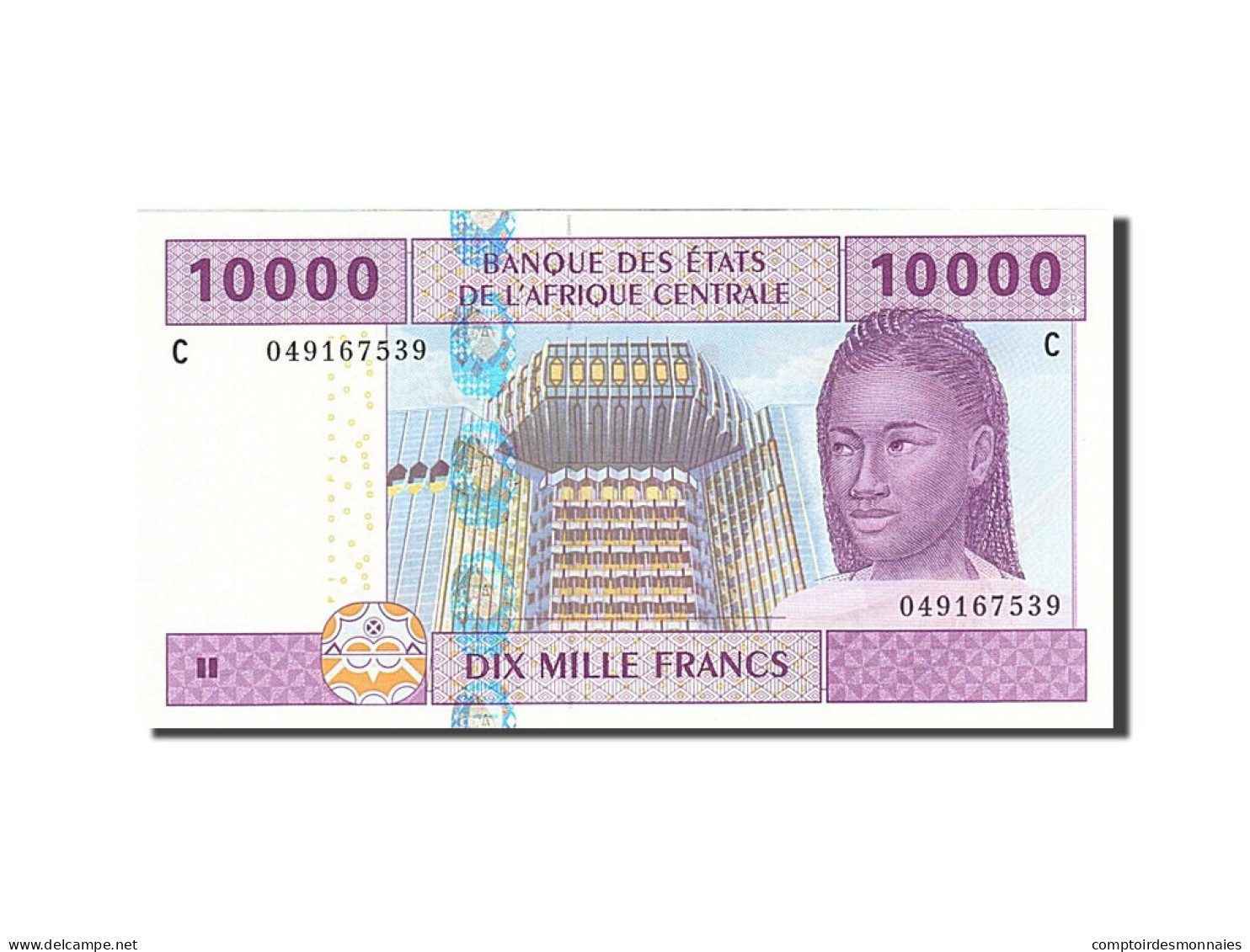 Billet, États De L'Afrique Centrale, 10,000 Francs, 2002, 2002, KM:610C, NEUF - États D'Afrique Centrale