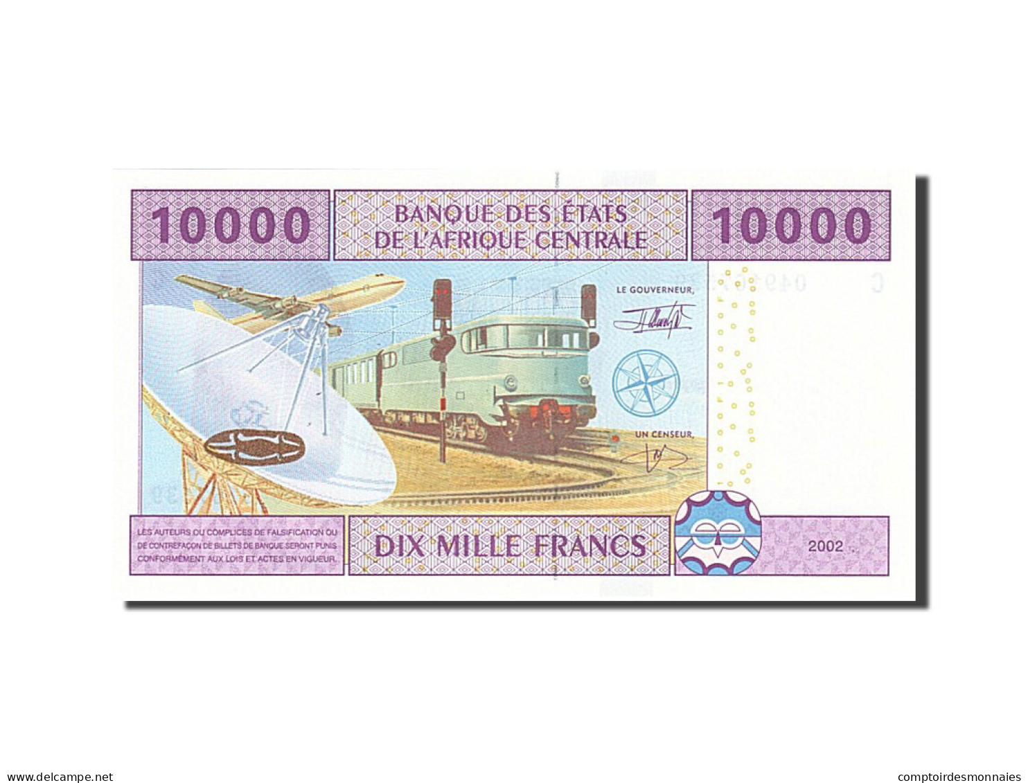 Billet, États De L'Afrique Centrale, 10,000 Francs, 2002, 2002, KM:610C, NEUF - États D'Afrique Centrale