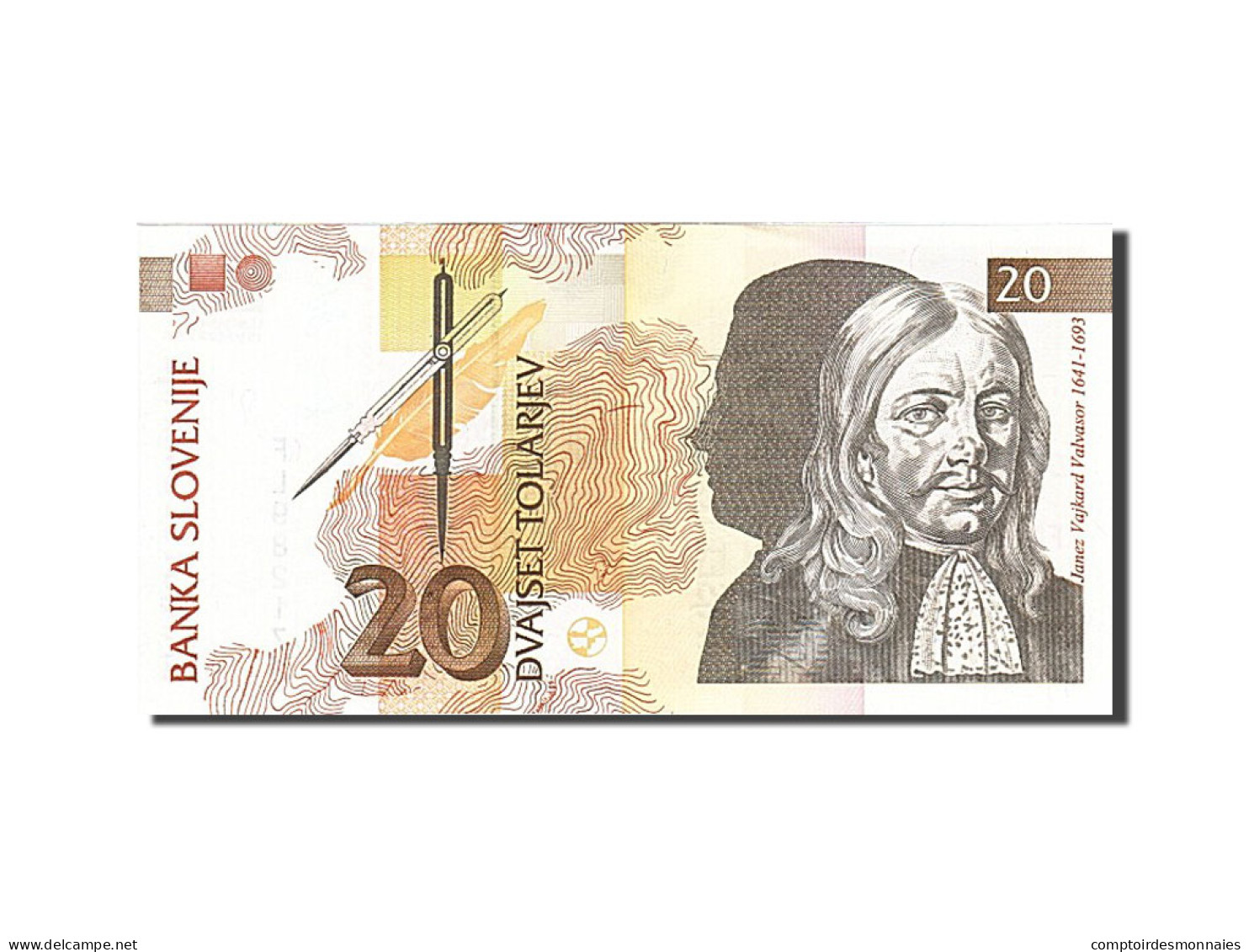 Billet, Slovénie, 20 Tolarjev, 1992-1993, 1992-01-15, KM:12a, SPL - Eslovenia