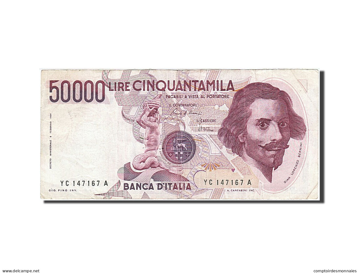 Billet, Italie, 50,000 Lire, 1984, 1984, KM:113a, TTB - 50000 Liras