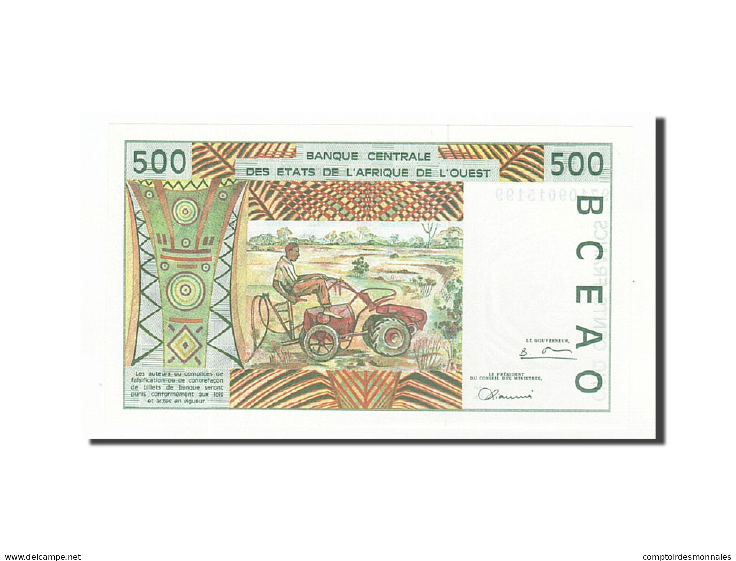 Billet, West African States, 500 Francs, 1991-1992, 1997, KM:710Kh, NEUF - États D'Afrique De L'Ouest