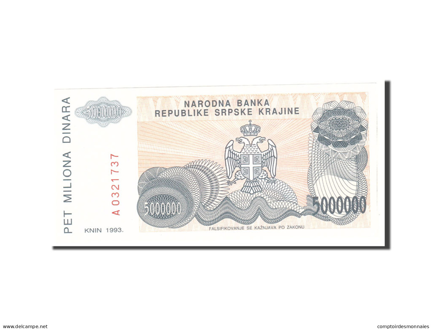 Billet, Croatie, 500,000 Dinara, 1993, Undated, KM:R23a, NEUF - Croatia