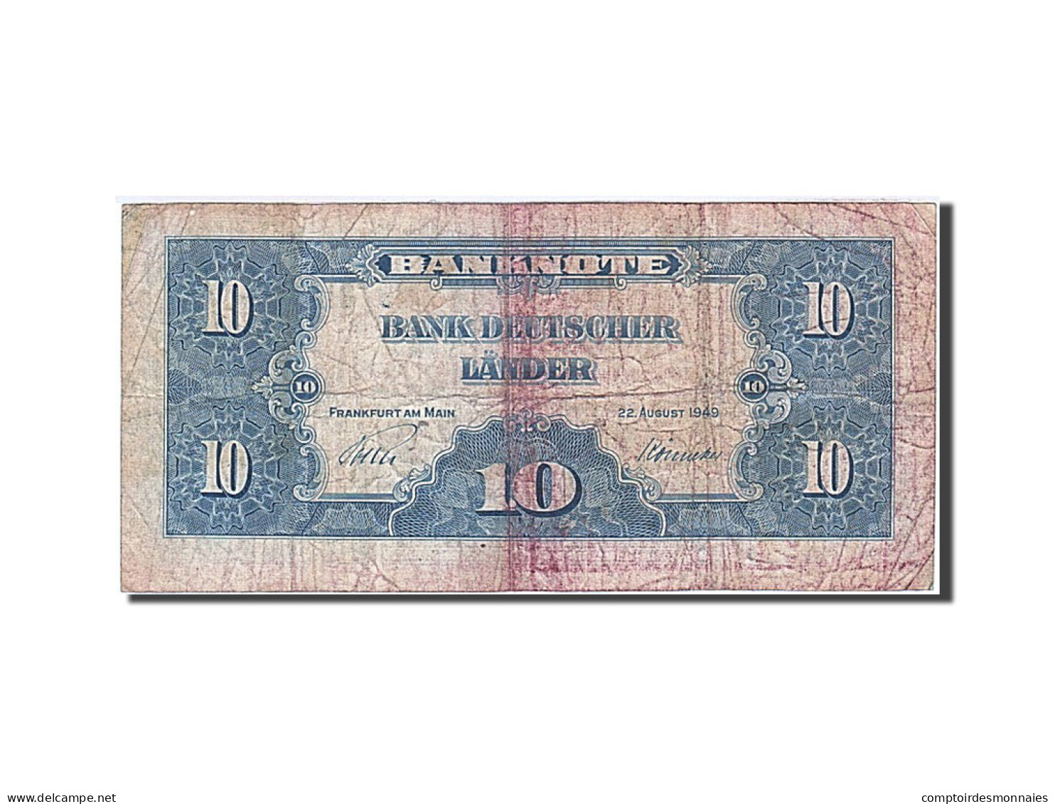 Billet, République Fédérale Allemande, 10 Deutsche Mark, 1949, 1949-08-22 - 10 Deutsche Mark