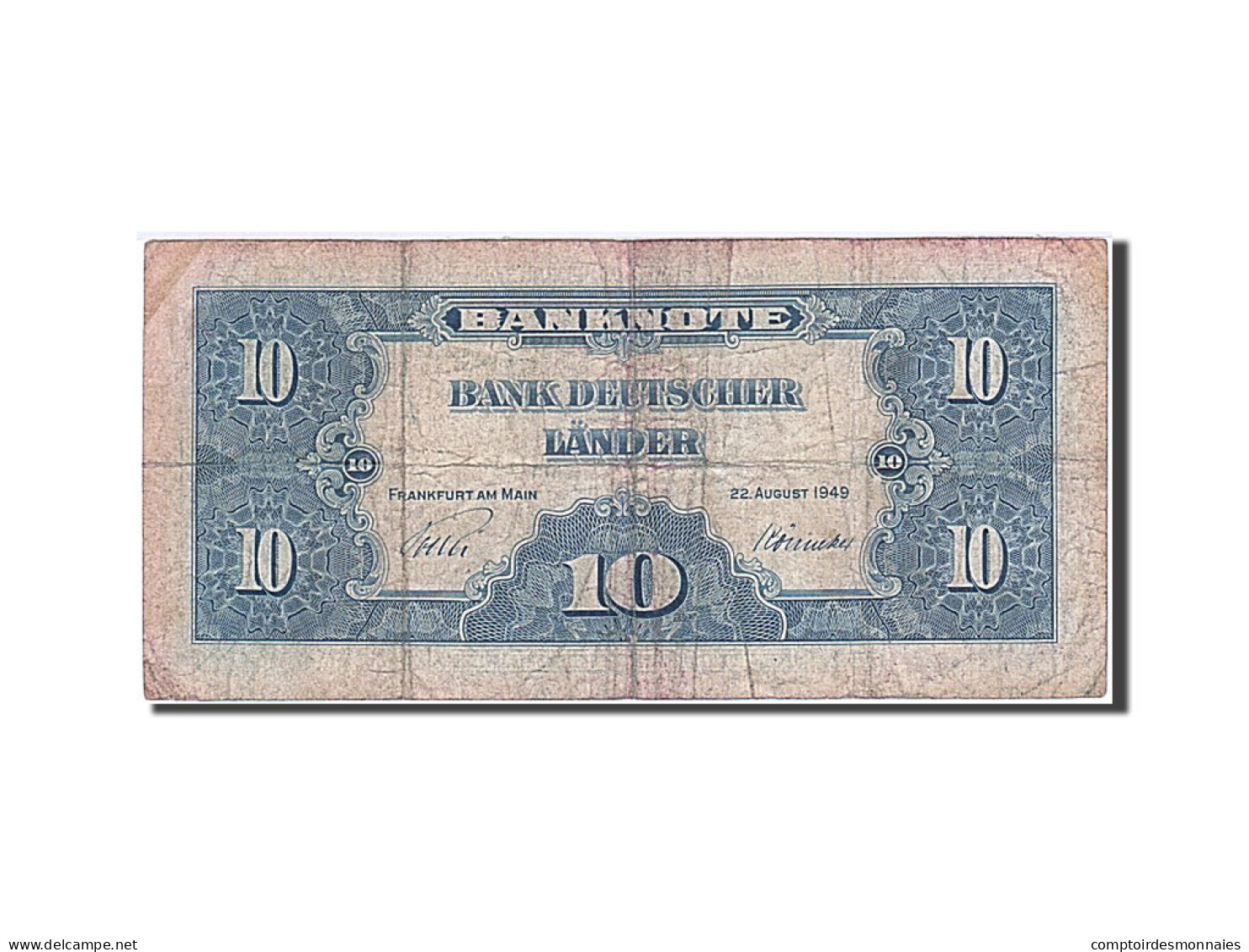 Billet, République Fédérale Allemande, 10 Deutsche Mark, 1949, 1949-08-22 - 10 Deutsche Mark