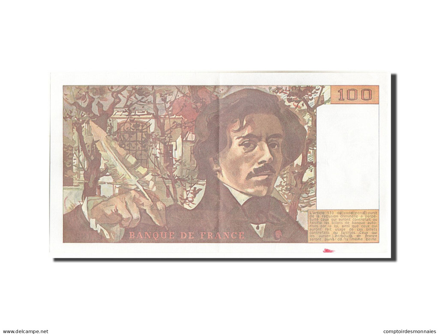 Billet, France, 100 Francs, 100 F 1978-1995 ''Delacroix'', 1991, 1991, SUP+ - 100 F 1978-1995 ''Delacroix''