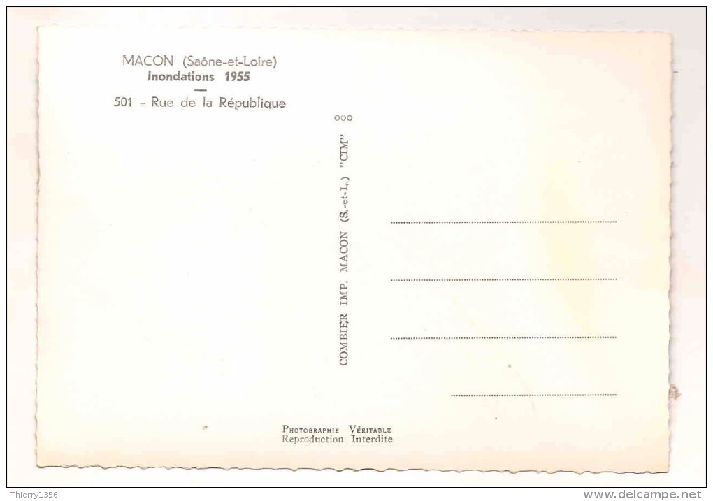 71 MACON / INONDATIONS DE 1955 Rue De La Republique - Macon