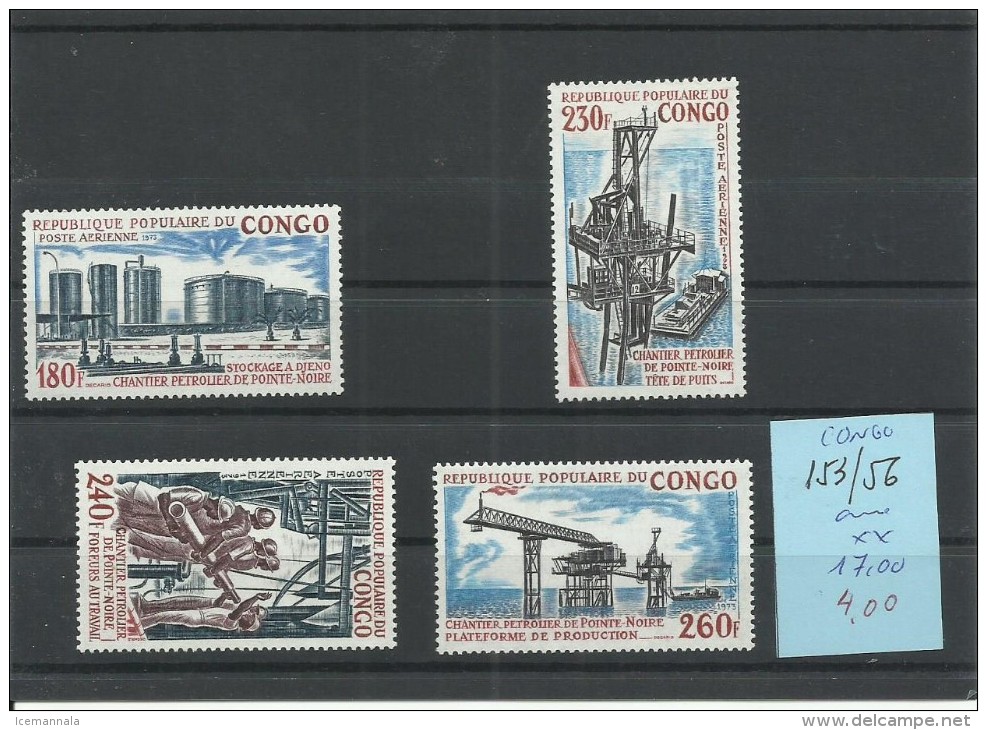 CONGO YVERT AEREO 153/56   MNH  ** - Nuevas/fijasellos