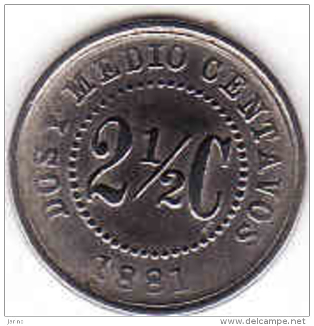 COLOMBIE  2 ½ CENTAVOS 1881, COPPER-NICKEL - Colombia