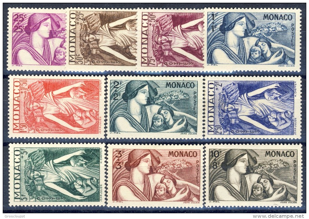 Monaco 1941 Serie N. 215-224 Pro Opere Di Carità MNH Catalogo € 175 - Nuovi