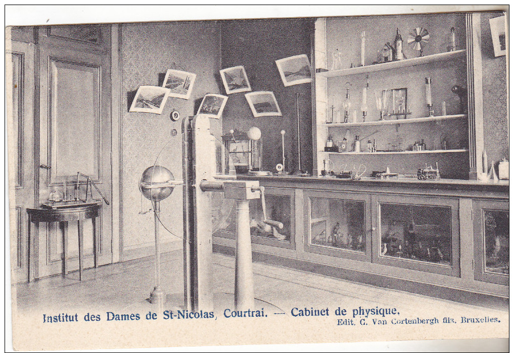 Belgique- COURTRAI- Institut Des Dames De St Nicolas. Cabinet De Physique.édit Van Cortenbergh. Non Circulée Tb état. - Enseignement, Ecoles Et Universités