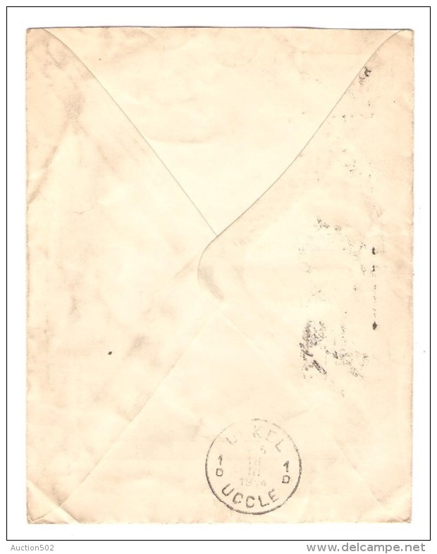 Entier Enveloppe 10 C C.méc.Bruxelles 17/3/1914 V.St.Job à Uccle C.d'arrivée PR2995 - Enveloppes-lettres
