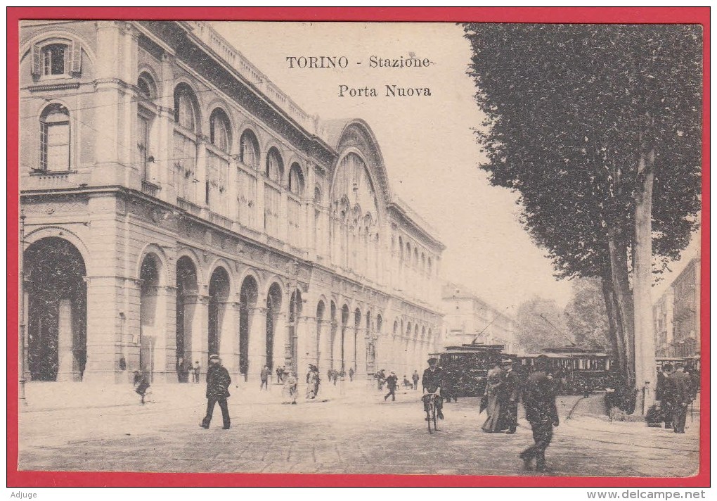 CPA *Italia* TORINO * TURIN * 1900 * STAZIONE PORTA NUOVA * ANimaz . &#9829;&#9829;Cf;  Scan Recto/verso - Stazione Porta Nuova