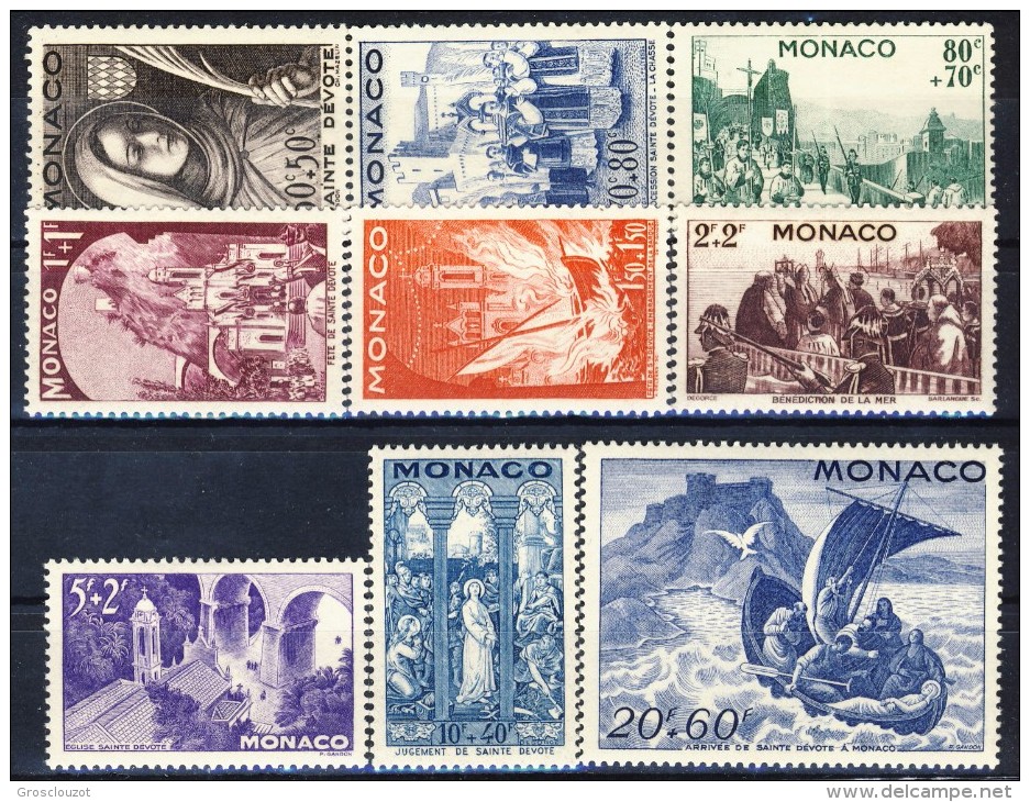 Monaco 1944 Serie N. 265-273 Festa Di S. Devote  MNH Catalogo € 25 - Nuovi