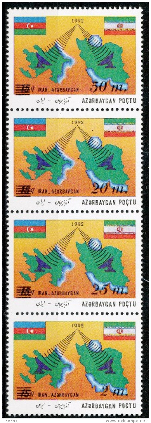 AZERBAIJAN - 1994 - Mi 118-121Zd - SE-TENANT STIP OF 4 TYPE III B - MNH ** - Azerbaïjan