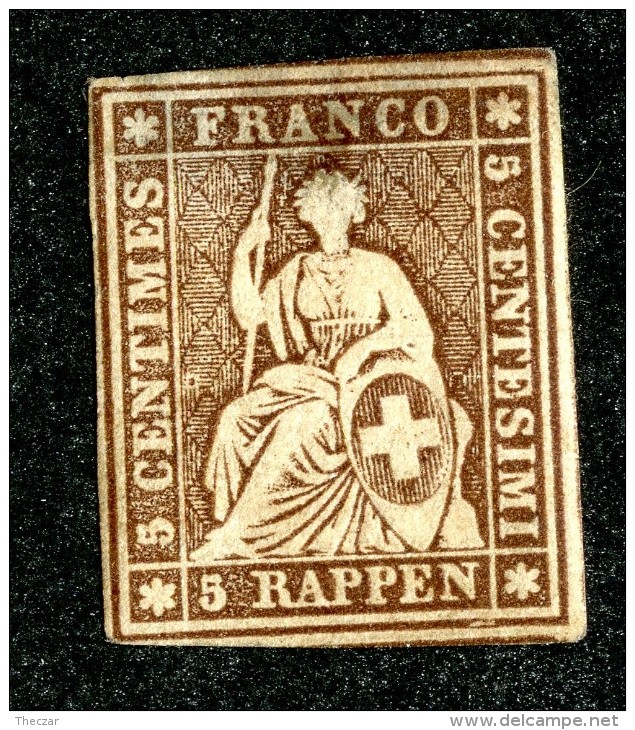 10061  Switzerland 1862 Zumstein #22G  (*)  Michel #13 IIBym - Nuevos