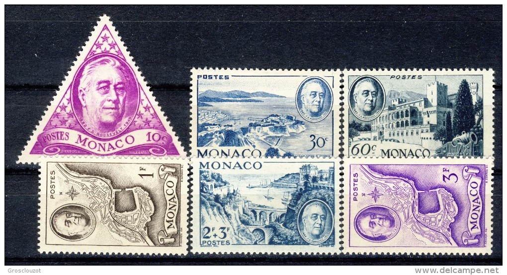 Monaco 1946 Serie N. 295-300 Omaggio A Roosvelt MNH Catalogo € 12 - Nuovi