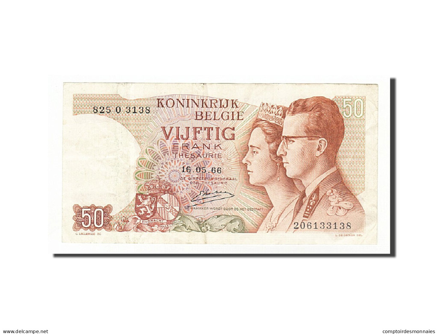 Billet, Belgique, 50 Francs, 1964-1966, 1966-05-16, KM:139, TB+ - 50 Francos