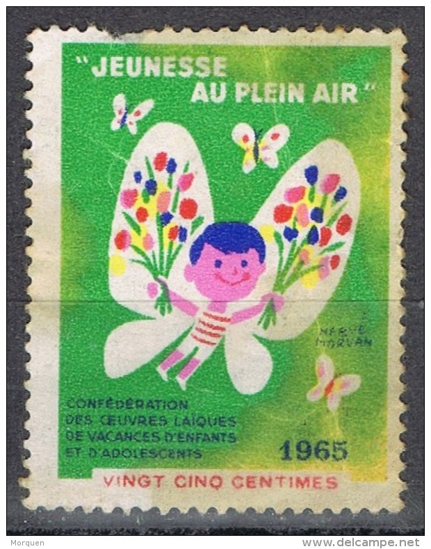 Viñeta, Vignette FRANCIA , Jeunesse Au Plein Air, Label, Cinderella º - Autres & Non Classés