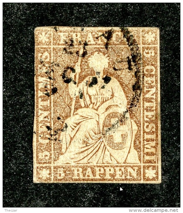 10094  Switzerland 1856 Zumstein #22D  (o)  Michel #13 IIBys - Gebraucht