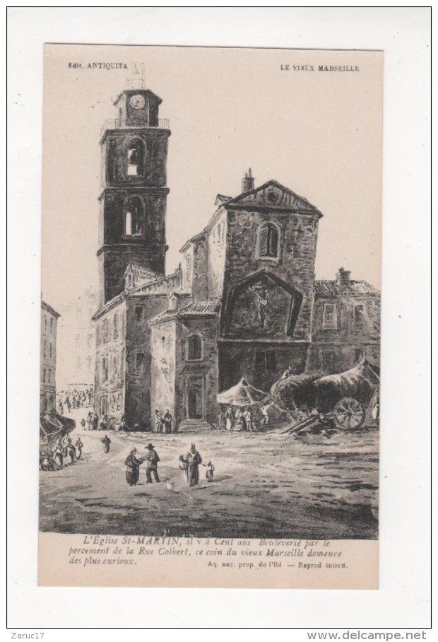 Carte Postale LE VIEUX MARSEILLE EGLISE SAINT MARTIN Rue COLBERT - Vieux Port, Saint Victor, Le Panier