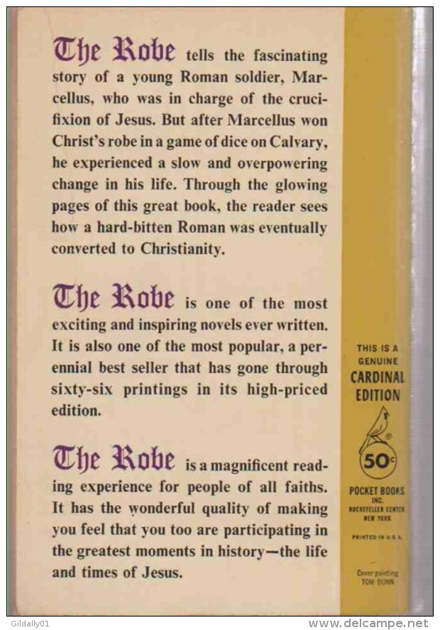 Roman Anglais:  THE  ROBE.    Lloyd C. DOUGLAS.    1958. - Otros & Sin Clasificación