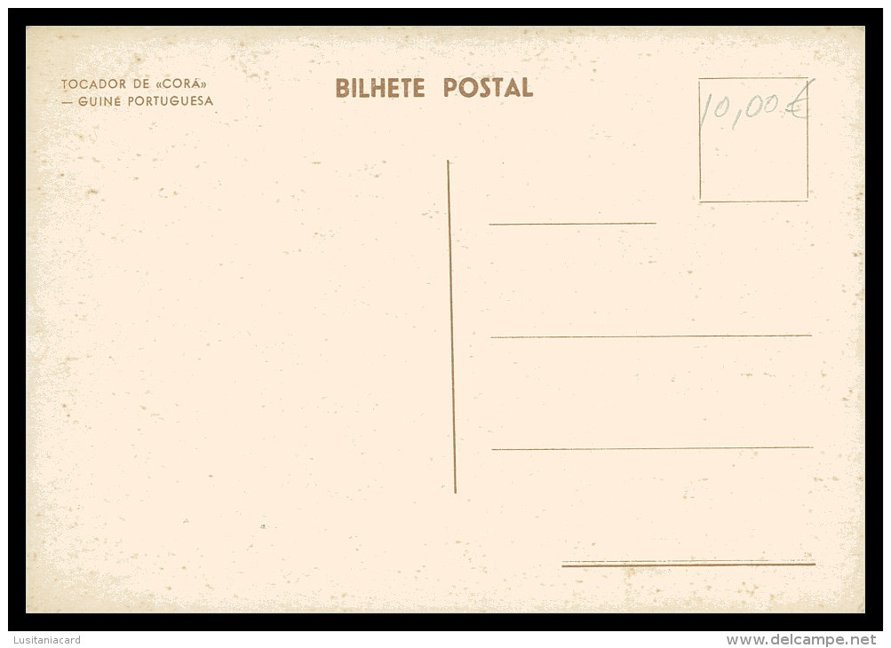 GUINÉ-BISSAU  - MUSICA -Tocador De « CORÃ» ) Guiné Portuguesa  Carte Postale - Guinea-Bissau