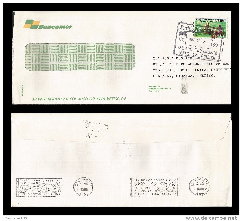 E)1996 MEXICO, COMERCIAL MAIL BANCOMER, NATIONAL COUNCIL FOR EDUCATIONAL DEVELOPMENT, CIRCULATED COVER  TO CULIACAN-SINA - Mexico