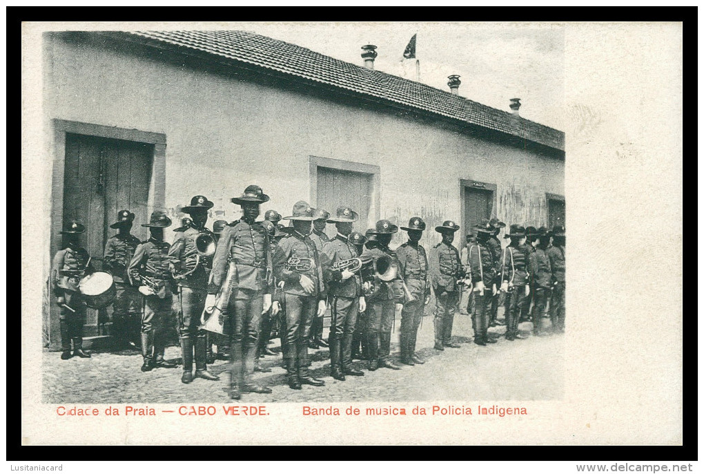 AFRICA - CABO VERDE - PRAIA - MUSICA - Banda De Musica Da Polícia Indigena   Carte Postale - Cape Verde