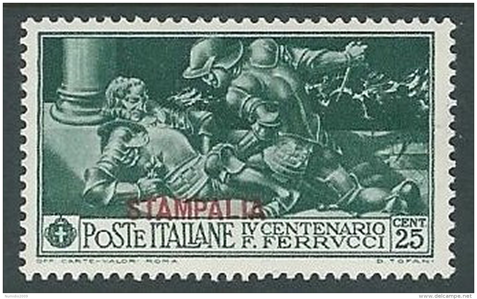 1930 EGEO STAMPALIA FERRUCCI 25 CENT MH * - K147 - Egée (Stampalia)