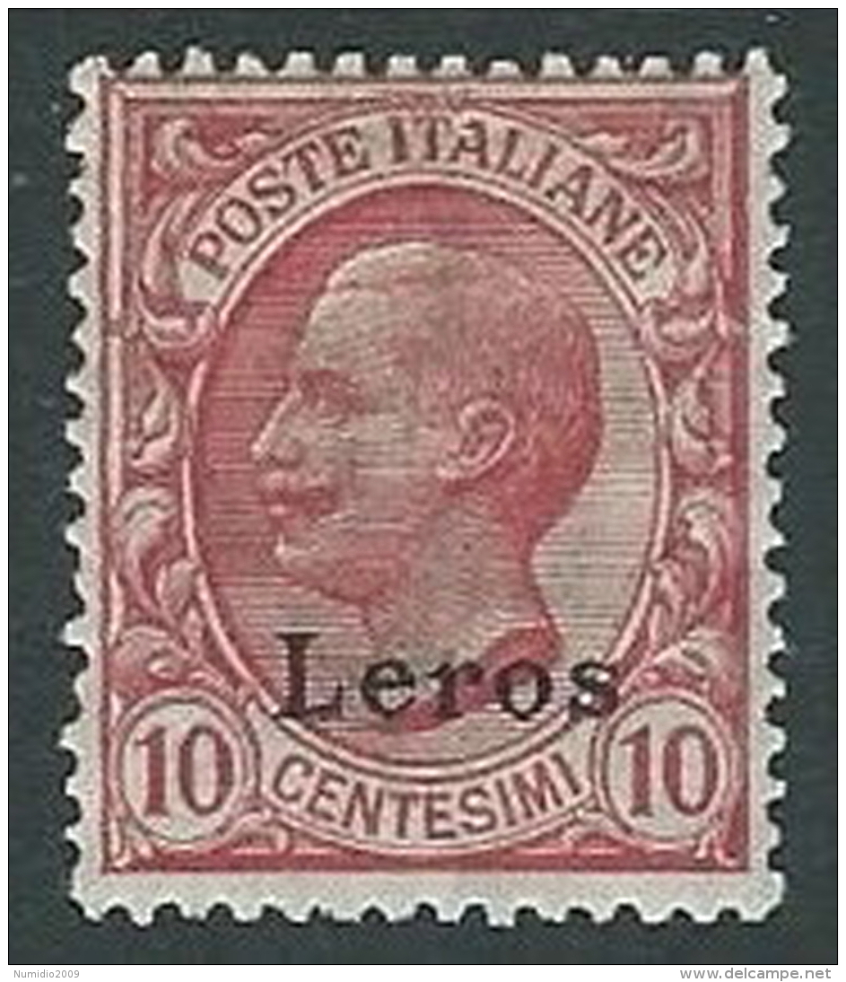 1912 EGEO LERO EFFIGIE 10 CENT MH * - K149 - Egée (Lero)