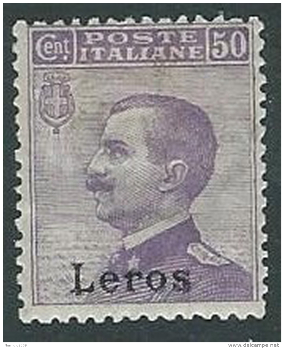1912 EGEO LERO EFFIGIE 50 CENT MH * - K149 - Egée (Lero)