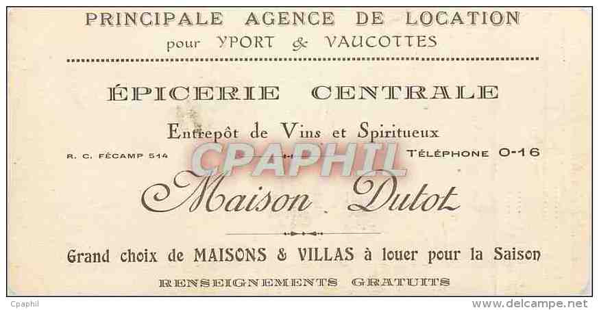 Horaire Des Trains Principale Agence De Location Pour Yport Et Vaucottes Paris Yport Maison Dutot Epiceerie - Zonder Classificatie