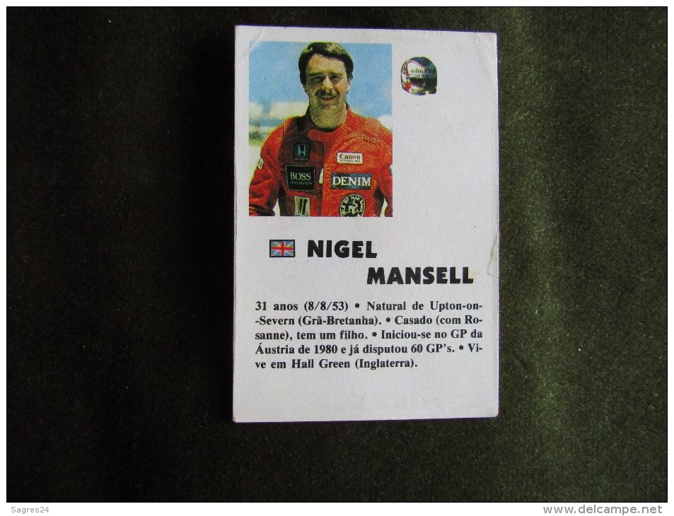 Calendrier De Poche - Pocket Calendar - Nigel Mansell - 1985 - Automobile - F1