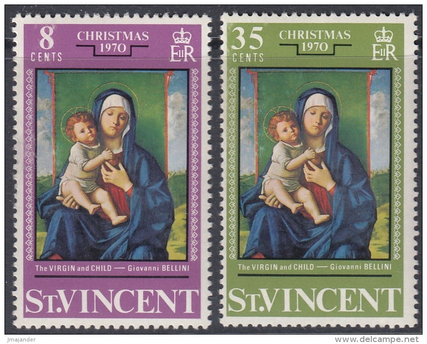 St. Vincent 1970 Christmas: Virgin Mary With Child. The Adoration Of The Shepherds. Mi 287-290 MNH - St.Vincent (...-1979)