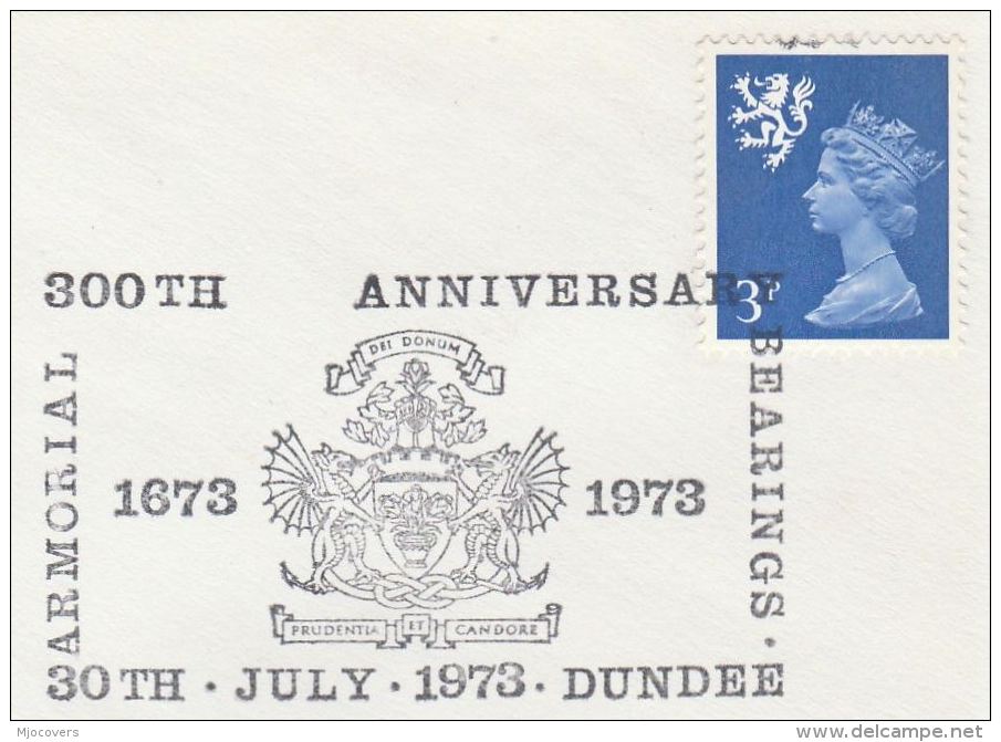 1973 Dundee GB Stamps COVER EVENT Pmk 300tha Nniv ARMORIAL BEARINGS Illus DRAGON Dragons Scottish Regional - Mythology