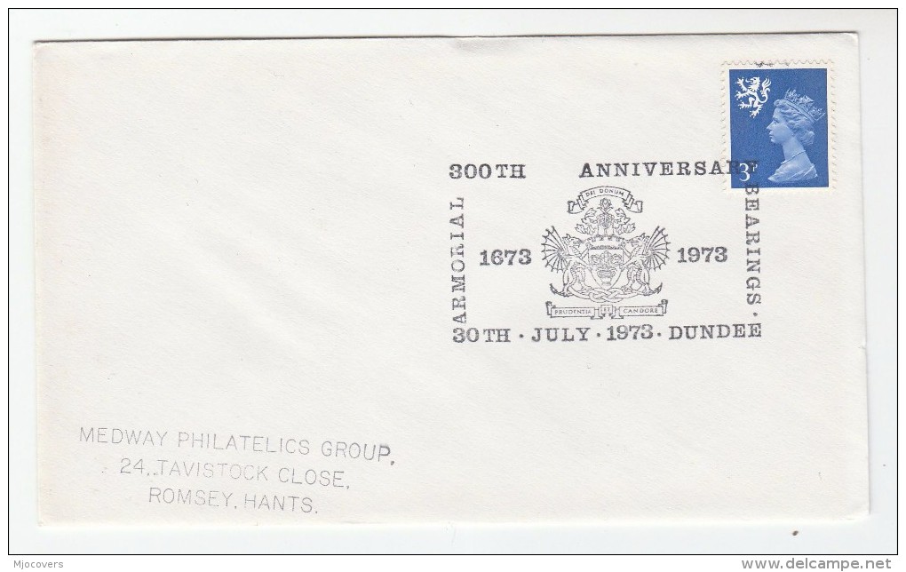 1973 Dundee GB Stamps COVER EVENT Pmk 300tha Nniv ARMORIAL BEARINGS Illus DRAGON Dragons Scottish Regional - Mythology