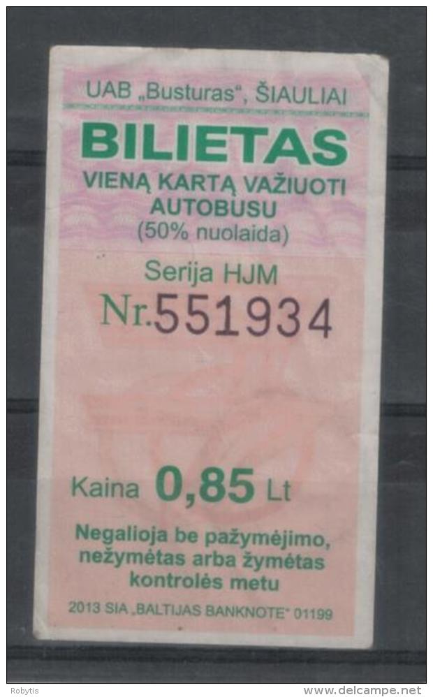 Lithuania Bus Ticket One-day Ticket 2013 - Europa