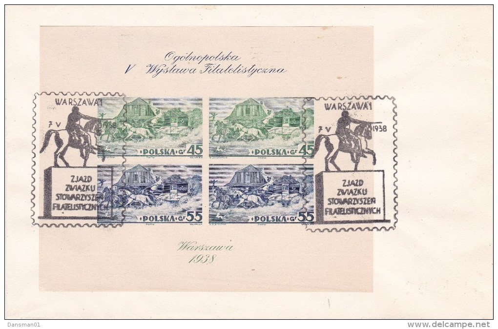 POLAND 1938 Warsaw Philatelic Exhib Fi Bl. 5A Cover - Briefe U. Dokumente