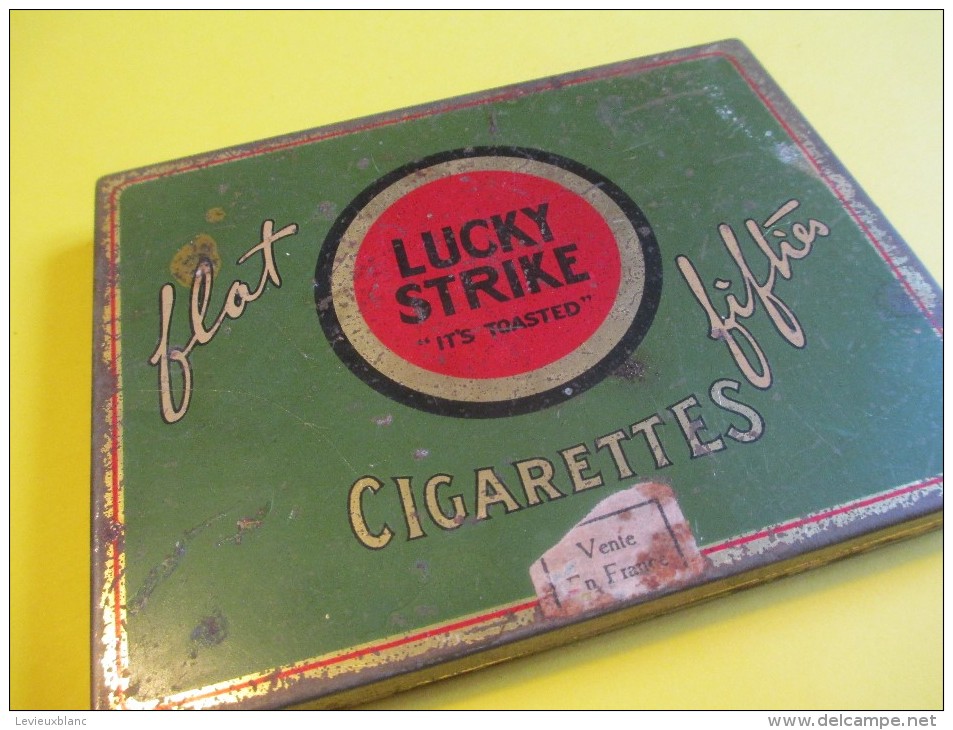 Paquet De Cigarette Métallique /Américain/Lucky Strike /American Tobacco Co/Flat Fifties/ Vers 1950    BFPP58 - Sigarettenkokers (leeg)