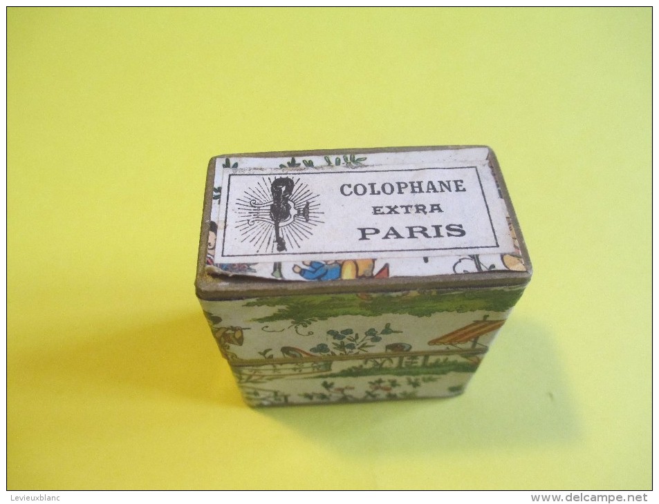 Petite Boite De Colophane Ancienne /Colophane Extra Paris/ Pour Violon /Décorée/Charmante/Vers 1920-1930   PART250 - Objets Dérivés