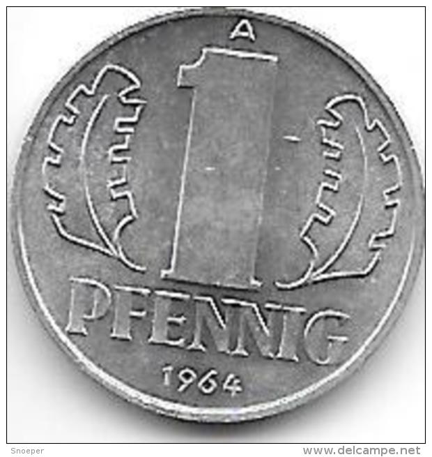 *DDR1 Pfennig 1964    Km  8.1  Unc - 1 Pfennig